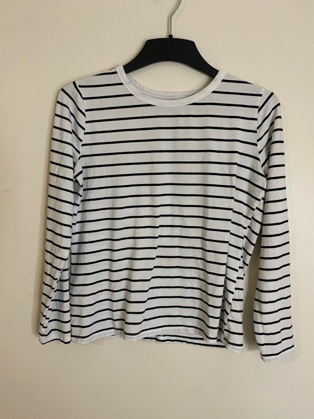 a.n.a cotton blend White Top with Black Stripes